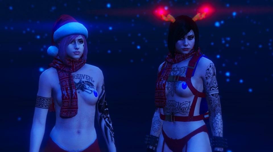 2girls edit female female_only grand_theft_auto_v gta_online_female_character gtav multiple_girls small_breasts video_game_character