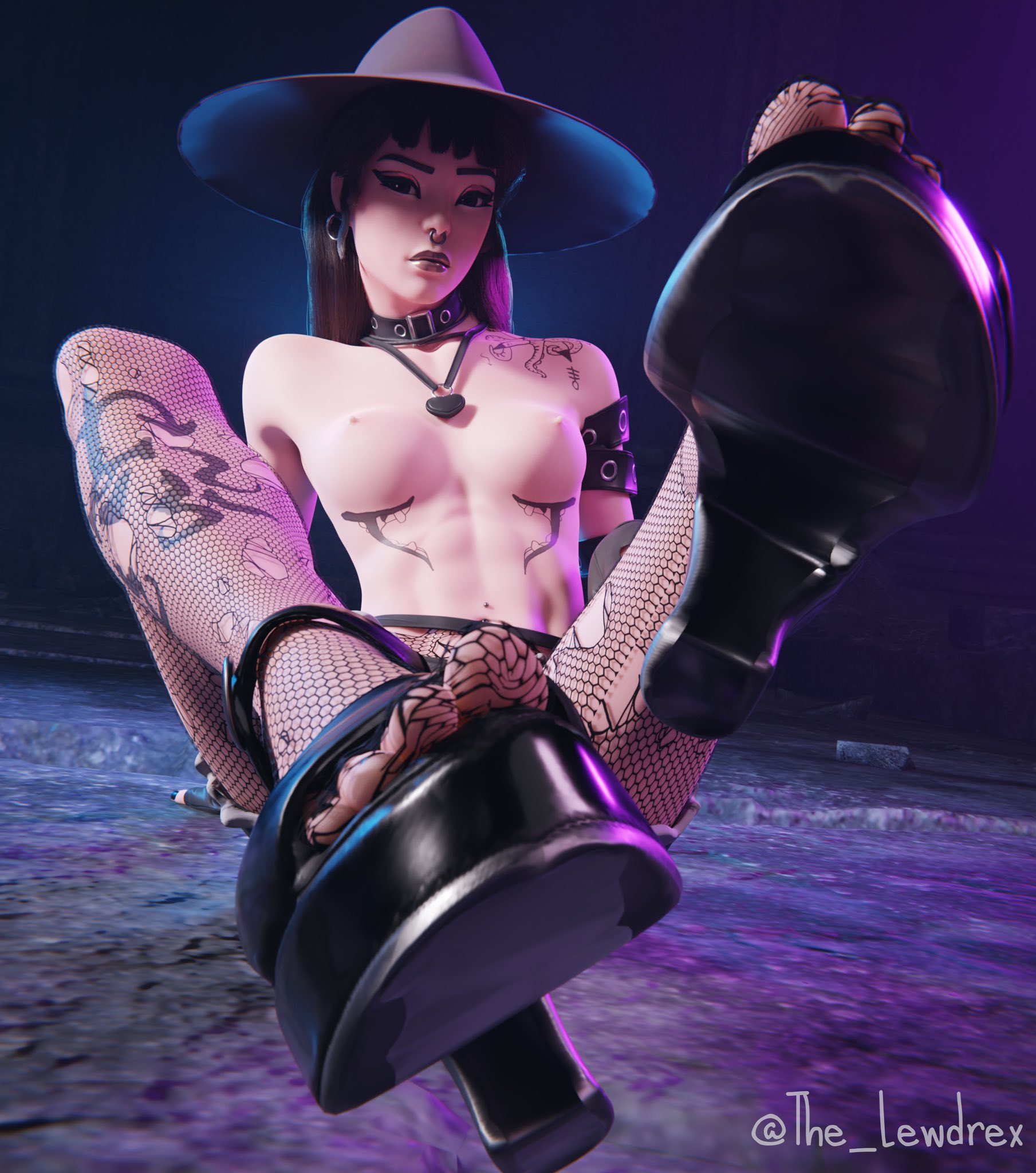 1girls, 3d, blender, bottomwear, bra, clothed, clothing, ear piercing, earrings, epic games, feet, female, female focus, female only, fishnet, fishnet legwear, fishnet stockings, fishnets, foot fetish, foot focus, fortnite, goth, goth girl, hat, headwear, jean shorts, jeans, legwear, lewdrex, light skin, light-skinned female, looking at viewer, makeup, necklace, nose piercing, on floor, phaedra (fortnite), piercing, piercings, shoes, shorts, sitting, solo, solo female, solo focus, tattoo, tattoos, topless, topwear, watermark