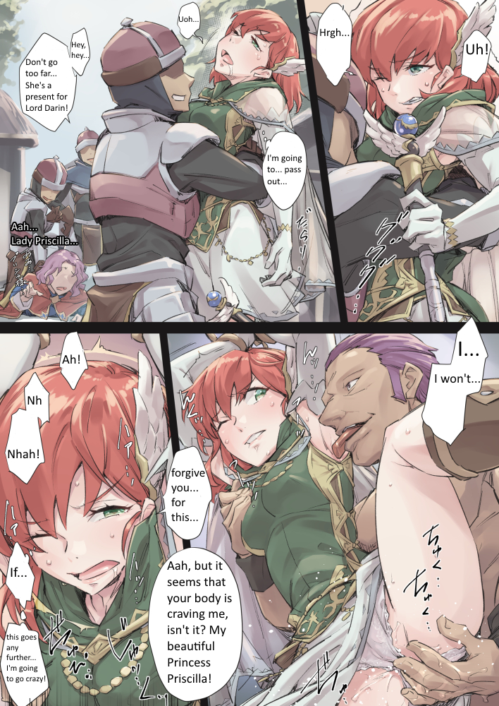 1girls 2d 2d_(artwork) 2d_artwork 5boys armpit_fetish armpit_licking armpits arms_up ass bare_legs bare_thighs bearhug big_ass bondage boots bound bound_wrists breast_grab breasts cape captured clenched_teeth comic commentary covered_nipples darin_(fire_emblem) defeat defeated defeated_heroine drooling elbow_gloves english_text erk_(fire_emblem) fantasy feather_hair_ornament feathers female femsub fingering fingering_partner fire_emblem fire_emblem:_the_blazing_blade gangbang gangrape gloves green_eyes green_vest groping hair_ornament hug jelly_shrimp legs licking male maledom maledom_caption medium_breasts medium_hair molestation multiple_boys netorare nintendo one_eye_closed open_mouth outdoors panties priscilla_(fire_emblem) public purple_hair pussy_juice rape raped raped_royalty red_hair restrained saliva saliva_trail short_hair skirt skirt_lift sleeveless soldier sound_effects spoils_of_war spread_legs staff standing straight text thighs translated underwear vaginal_penetration vest white_panties