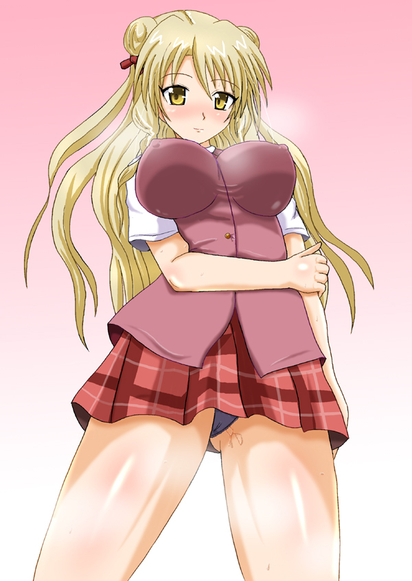 blush breasts cameltoe cleavage impossible_shirt panties school_uniform smile tenjouin_saki to_love-ru underwear