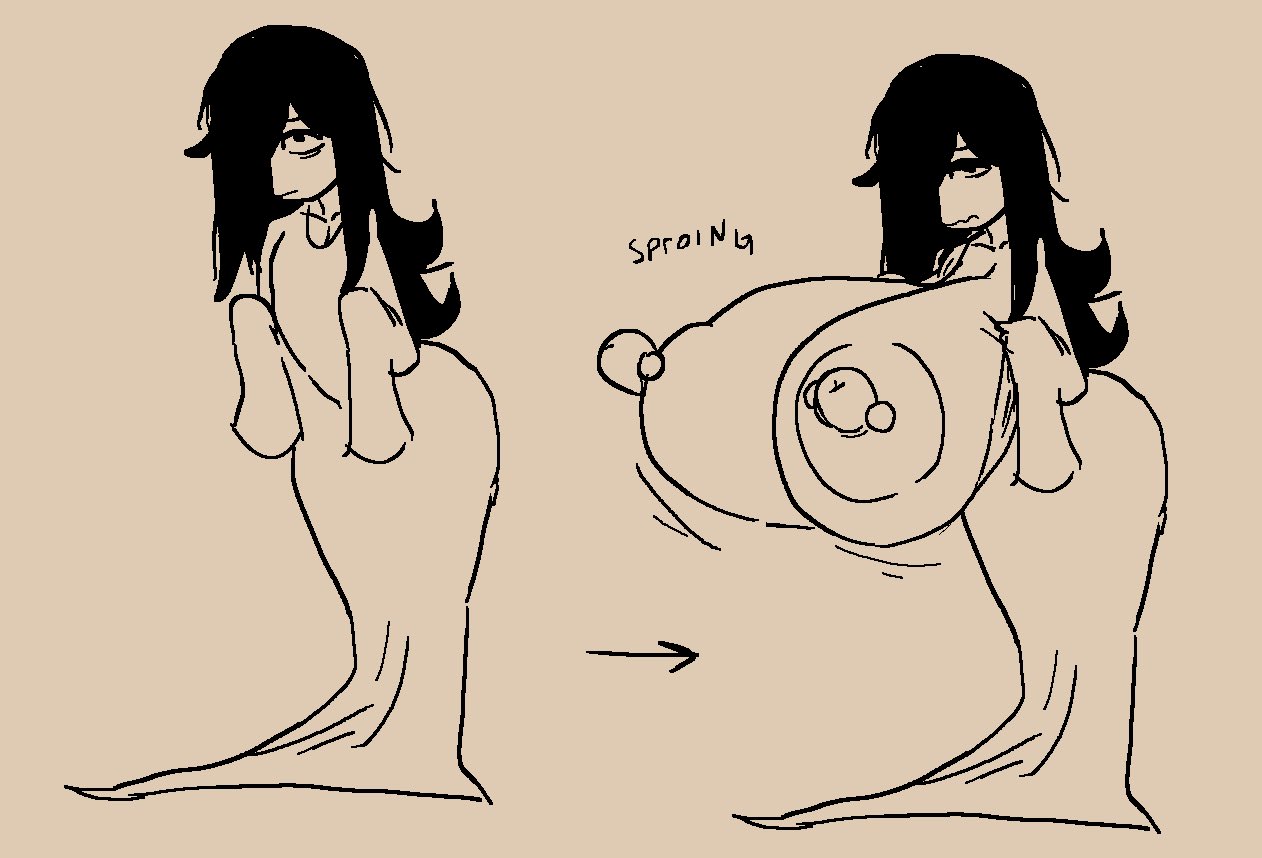 ass, big ass, breastless, breasts, breasts bigger than head, clothed, female, female only, hammerspace, hammerspace breasts, hidden buxom, huge ass, huge breasts, hyper breasts, kuroki tomoko, lewdicrousart, nancy grey, no bra, shortstack, smell, teasing, yamamura sadako, yamamura sadako (cosplay)