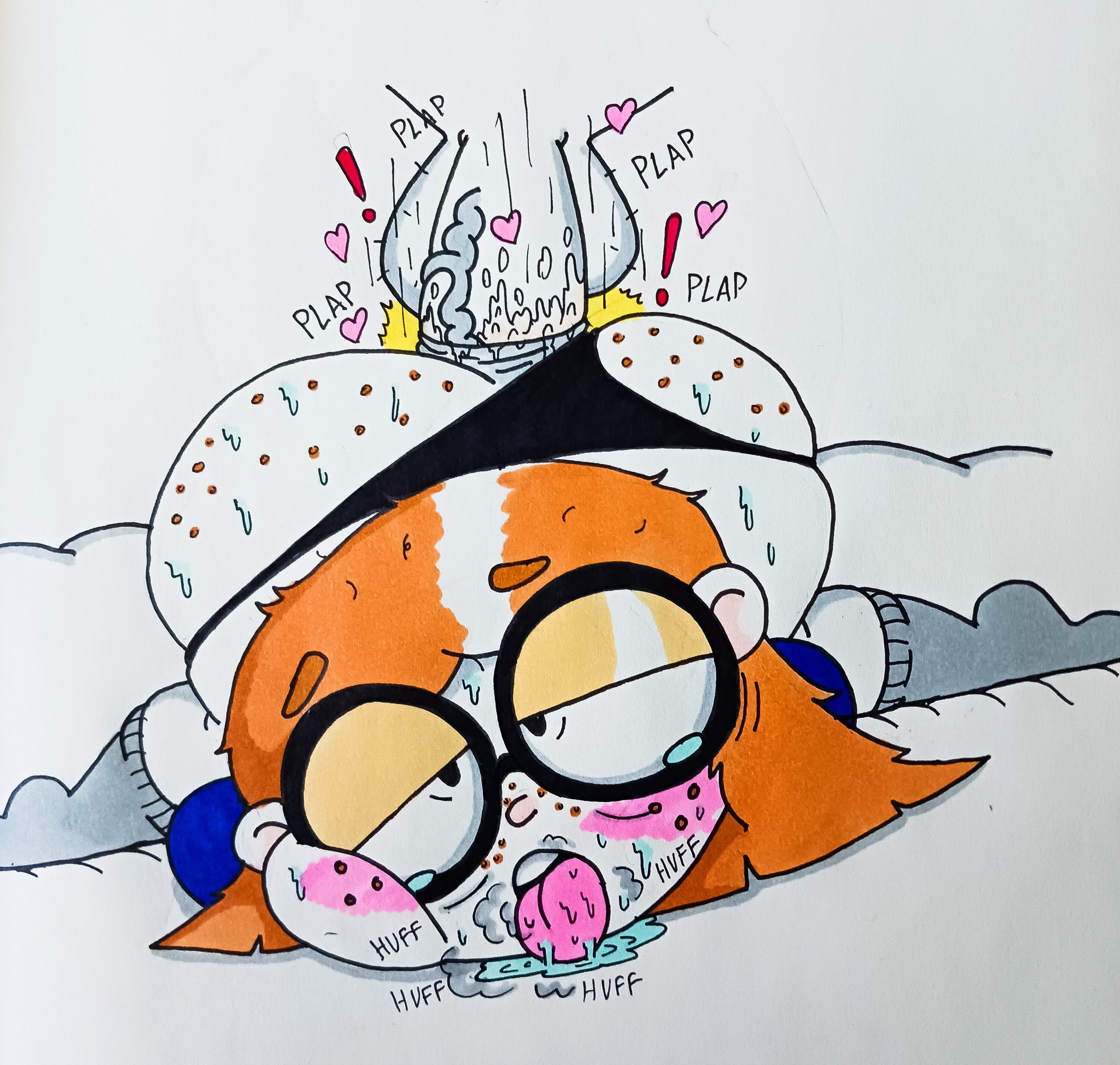 ahe gao, ahegaoarts, anal, anal sex, ass, black panties, blue sweater, drool, drooling, exclamation mark, female, freckled butt, freckled face, freckles, freckles on ass, freckles on face, fucked from behind, glasses, he, heart, heavy breathing, huffing, illymation, ilyssa levy, male, orange hair, panties, panties aside, penid, penis, red hair, sex, socks, sweat, sweatdrop, sweaty, sweaty ass, tagme, thick penis, tongue, tongue out, veiny penis, youtube, youtuber