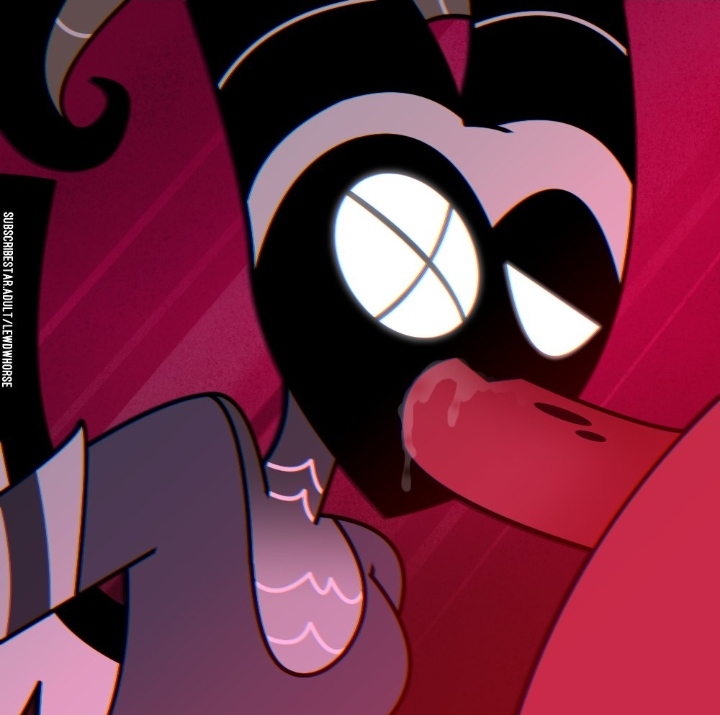 1boy, 1girls, 2020s, 2025, angel, black horn, blowjob, clothed female nude male, exorcist (hazbin hotel), fanart from twitter, fellatio, female, grey clothing, hazbin hotel, horn, horns, lewdwhorse, lute (hazbin hotel), male, male/female, no ai, oral, oral sex, partial male, penis, penis in mouth, saliva, saliva on penis, sex, sucking, sucking penis, twitter link
