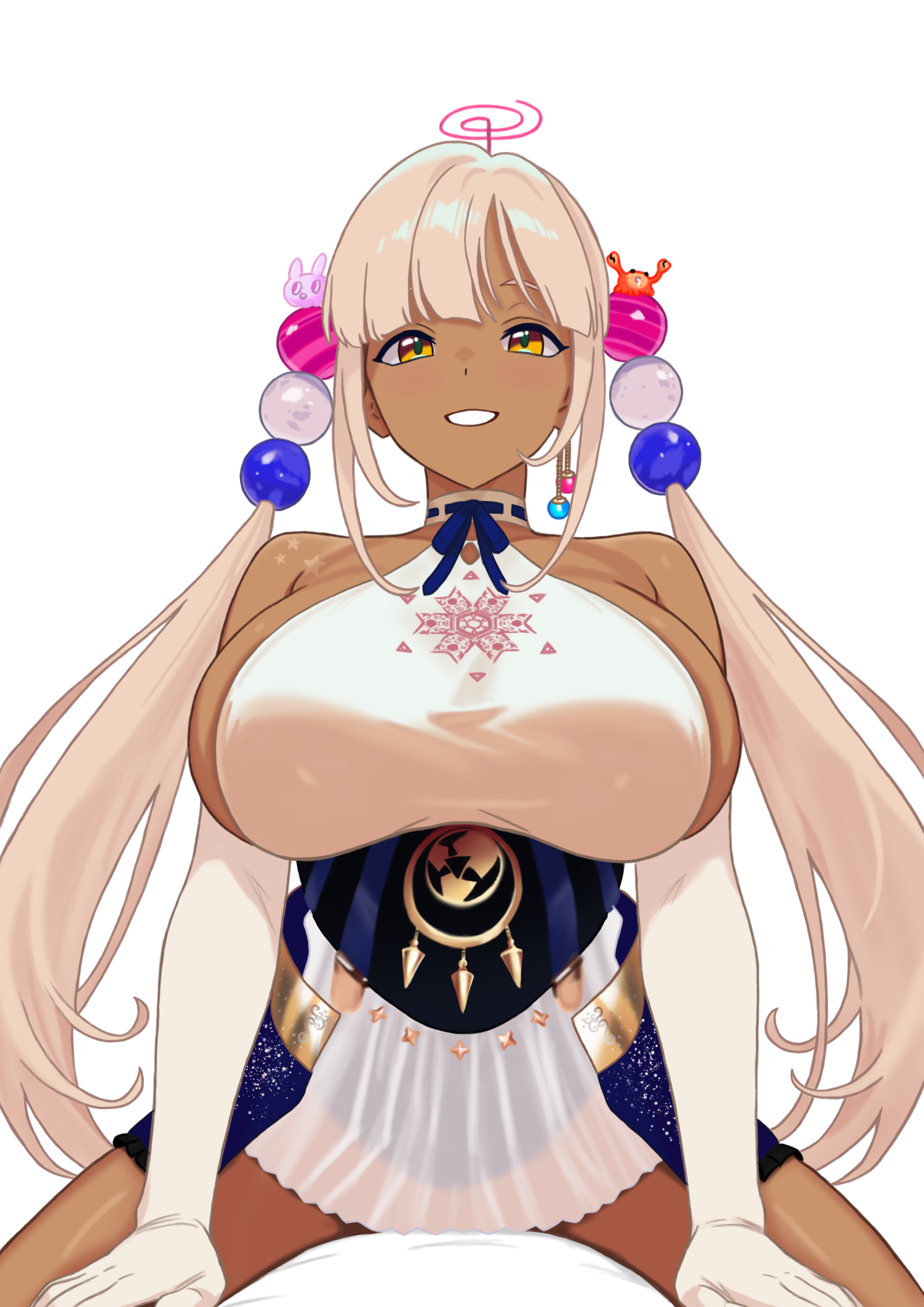 1girls, big breasts, breasts, clothed, danimocles, female, female only, hololive, hololive english, hololive english -council-, on top, pov, pov eye contact, safe for work, sfw, tagme, tsukumo sana, virtual youtuber, vtuber, white background