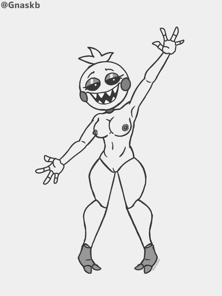 animatronic breast female female_only five_nights_at_freddy's five_nights_at_freddy's_2 furry gnaskb robot smile smiling solo toy_chica_(fnaf)