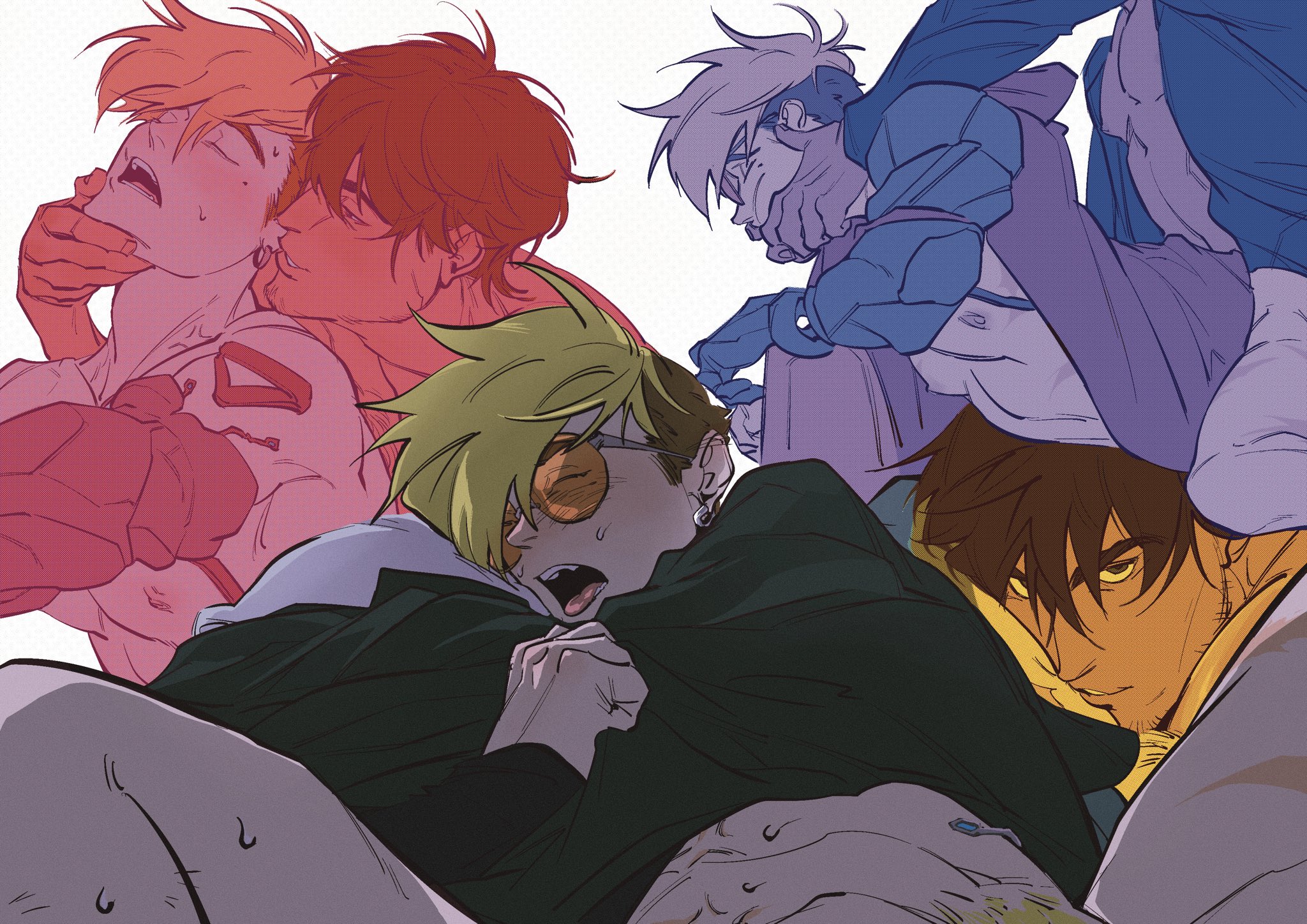cunnilingus, cuntboy, gay, intersex, male, mamaopou, nicholas d wolfwood, oral, trigun, trigun stampede, vash the stampede, yaoi