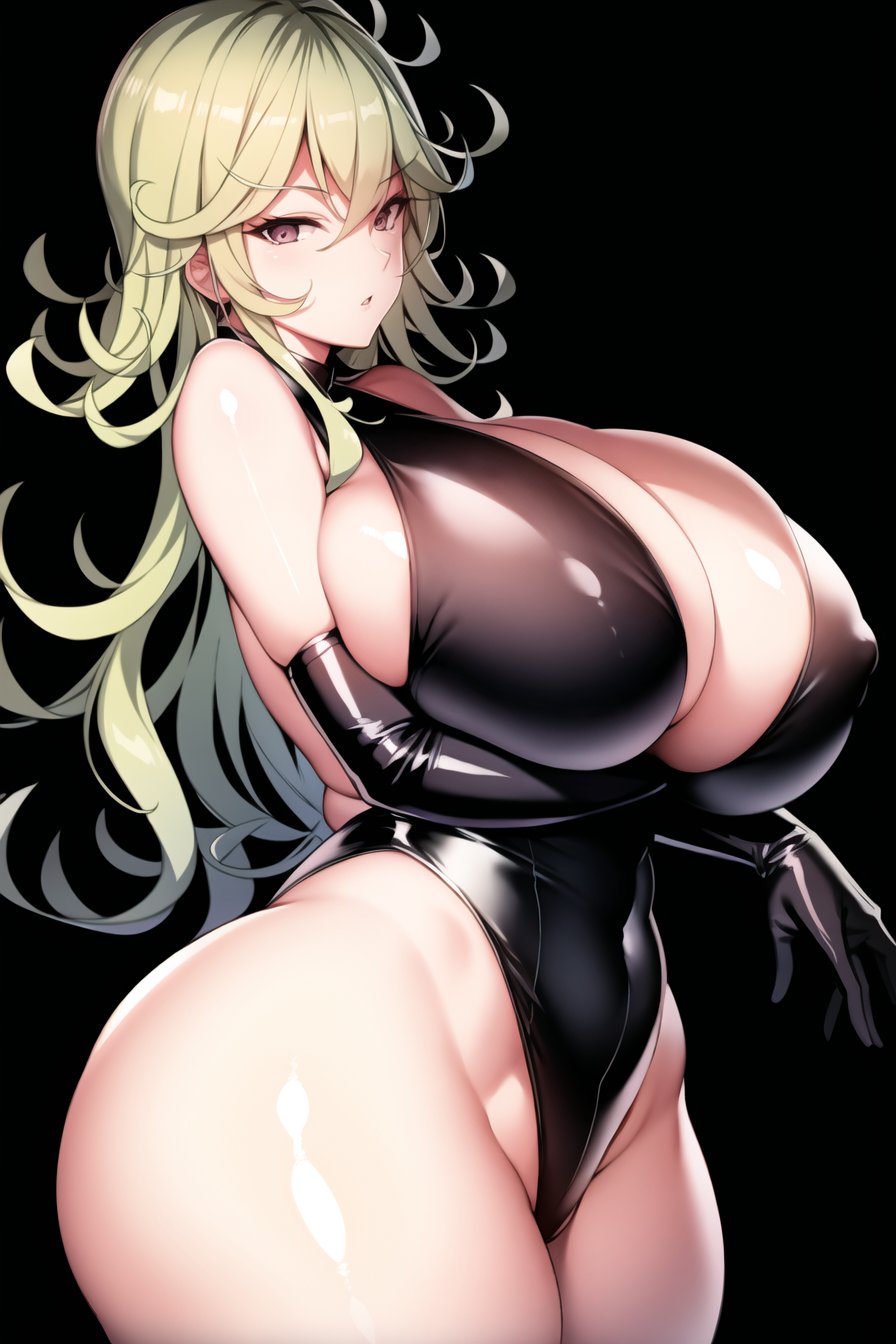 1girls, ai generated, alternate breast size, ass, breasts, female, female only, holding breast, huge ass, huge breasts, looking at viewer, massive thighs, one-punch man, self upload, solo, tatsumaki, thick thighs, wide hips