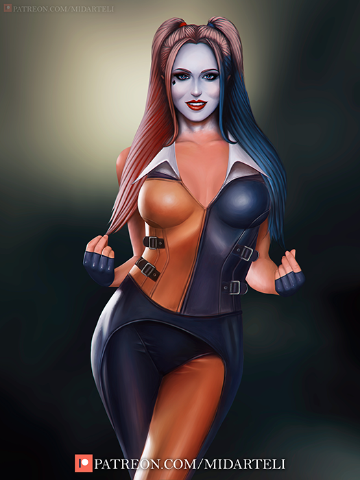 1girls athletic athletic_female batman_(series) big_breasts blue_eyes breasts busty cassie_cage cassie_quinn cleavage cosplay curvaceous curvy curvy_figure dc dc_comics digital_media_(artwork) eyebrows eyelashes female female_focus female_only fit fit_female fully_clothed hair harley_quinn_(cosplay) hips hourglass_figure huge_breasts human large_breasts legs light-skinned_female light_skin lips mature mature_female midarteli mortal_kombat mortal_kombat_11 netherrealm_studios solo thick thick_legs thick_thighs top_heavy upper_body voluptuous waist wide_hips