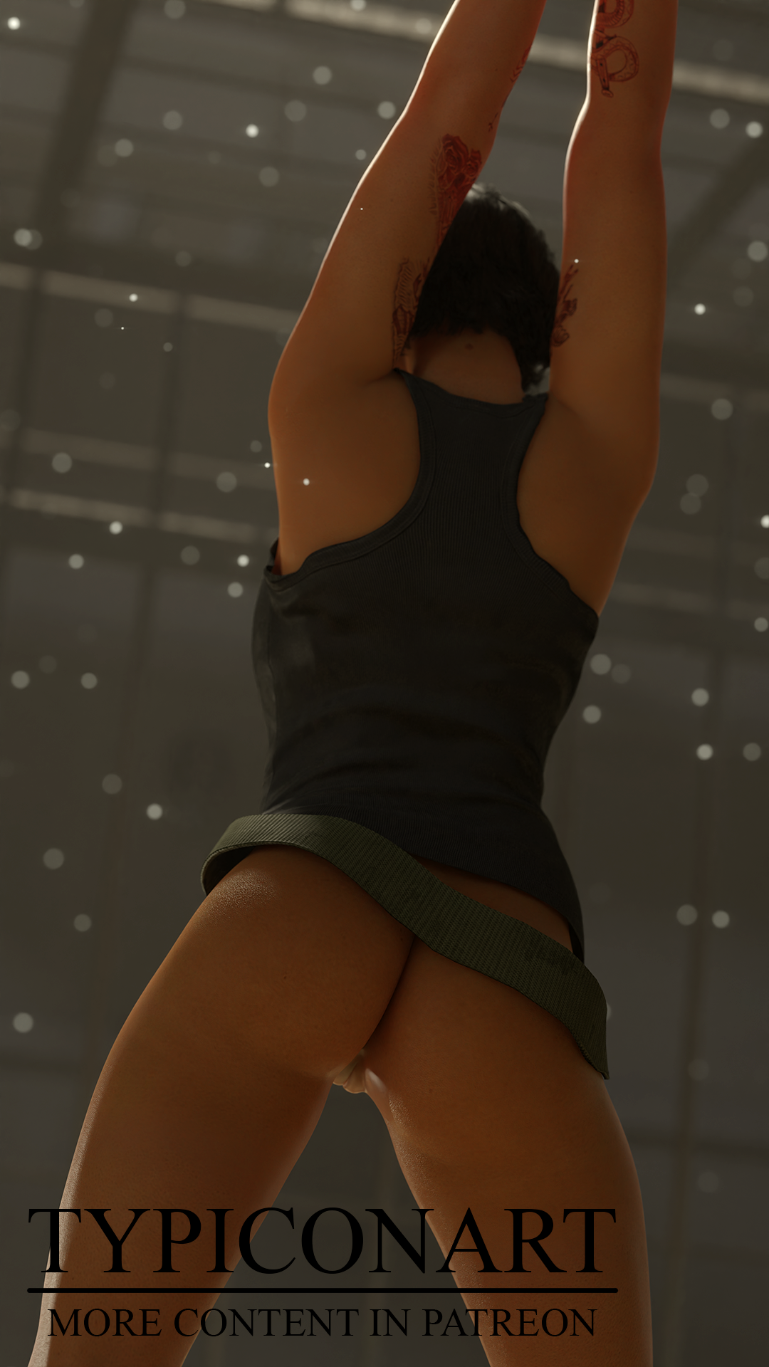 3d, 3d (artwork), activision, ass, big ass, big breasts, big nipples, blender, blender (software), blender cycles, bondage, bottomless, breasts, call of duty, call of duty modern warfare 2 (2022), cell, chained, chains, exposed ass, exposed pussy, female, half-dressed, hands up, latina, naked, naked female, pussy, rear view, solo, solo female, submissive, submissive female, tied, tied hands, tied up, typiconart, valeria garza