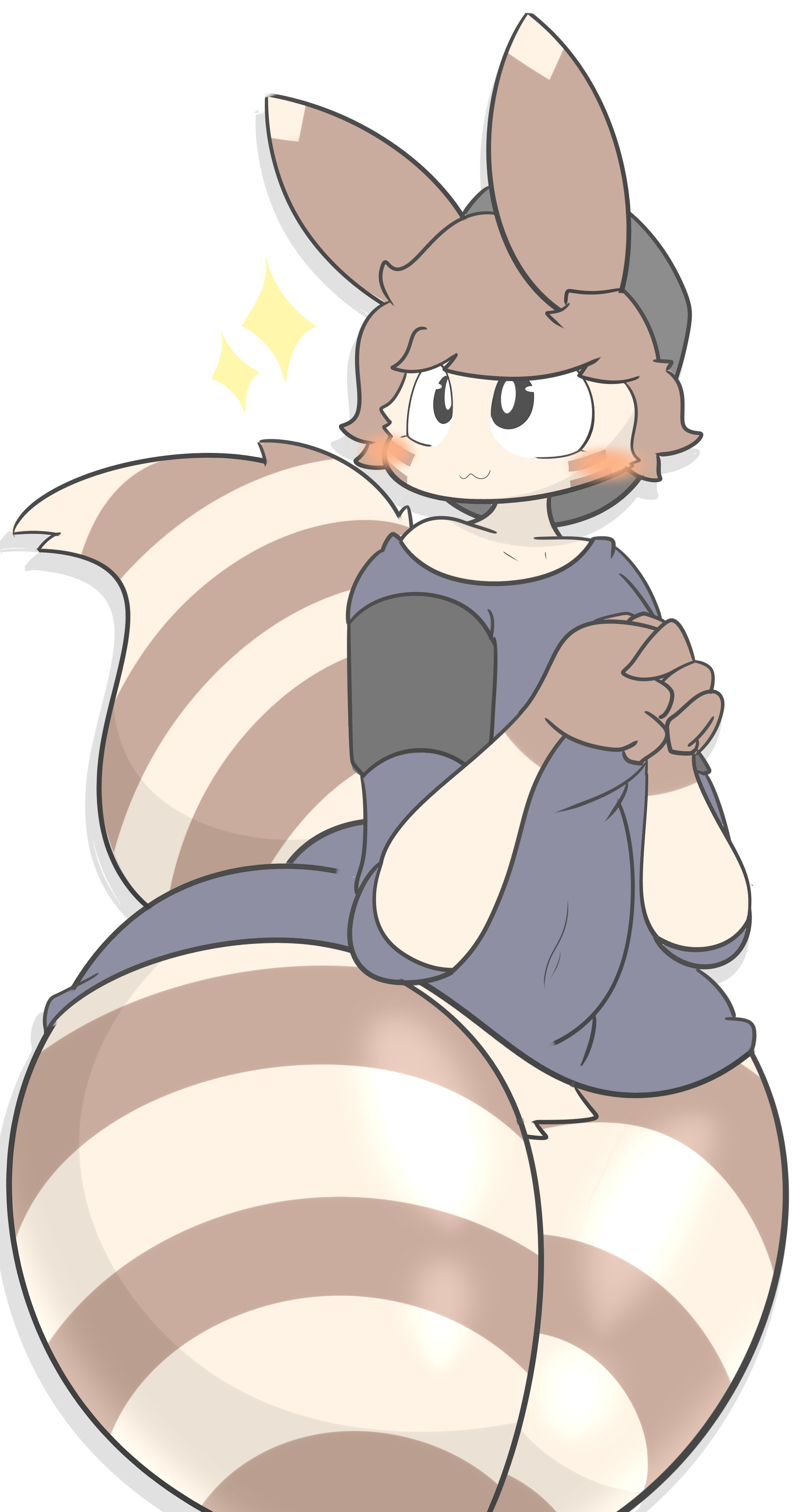 :3, 1boy, 1femboy, 2d, anthro, anthro only, ass, big ass, big butt, big tail, blank background, bubble ass, bubble butt, cute, cute male, femboy, feminine male, furret, furry, furry only, girly, huge ass, male, male focus, male only, pokémon (species), pokemon, pokemon (species), thick thighs, wide hips, zaclyn