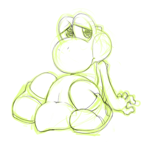 anus closed_mouth color cotora female female_only footwear front_view frown mario_(series) nintendo nude open_eyes pussy sad scalie shoes sitting solo white_background yoshi
