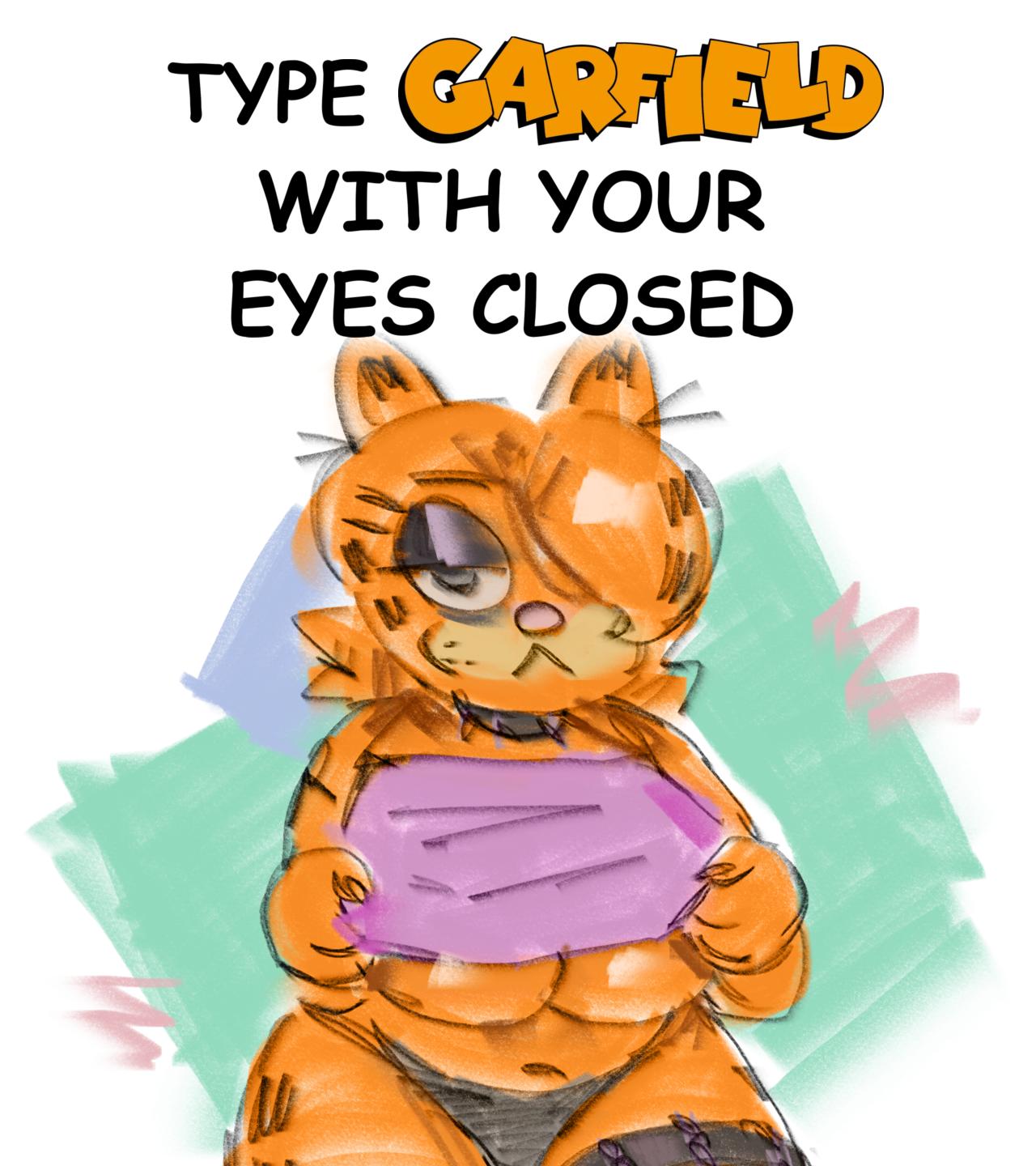 chubby chubby_anthro chubby_female garfield_(series) garfield_the_cat genderswap goth goth_girl gothfield gothified grabbing grabbing_own_breast humor orange_body orange_fur rule_63 smugka920