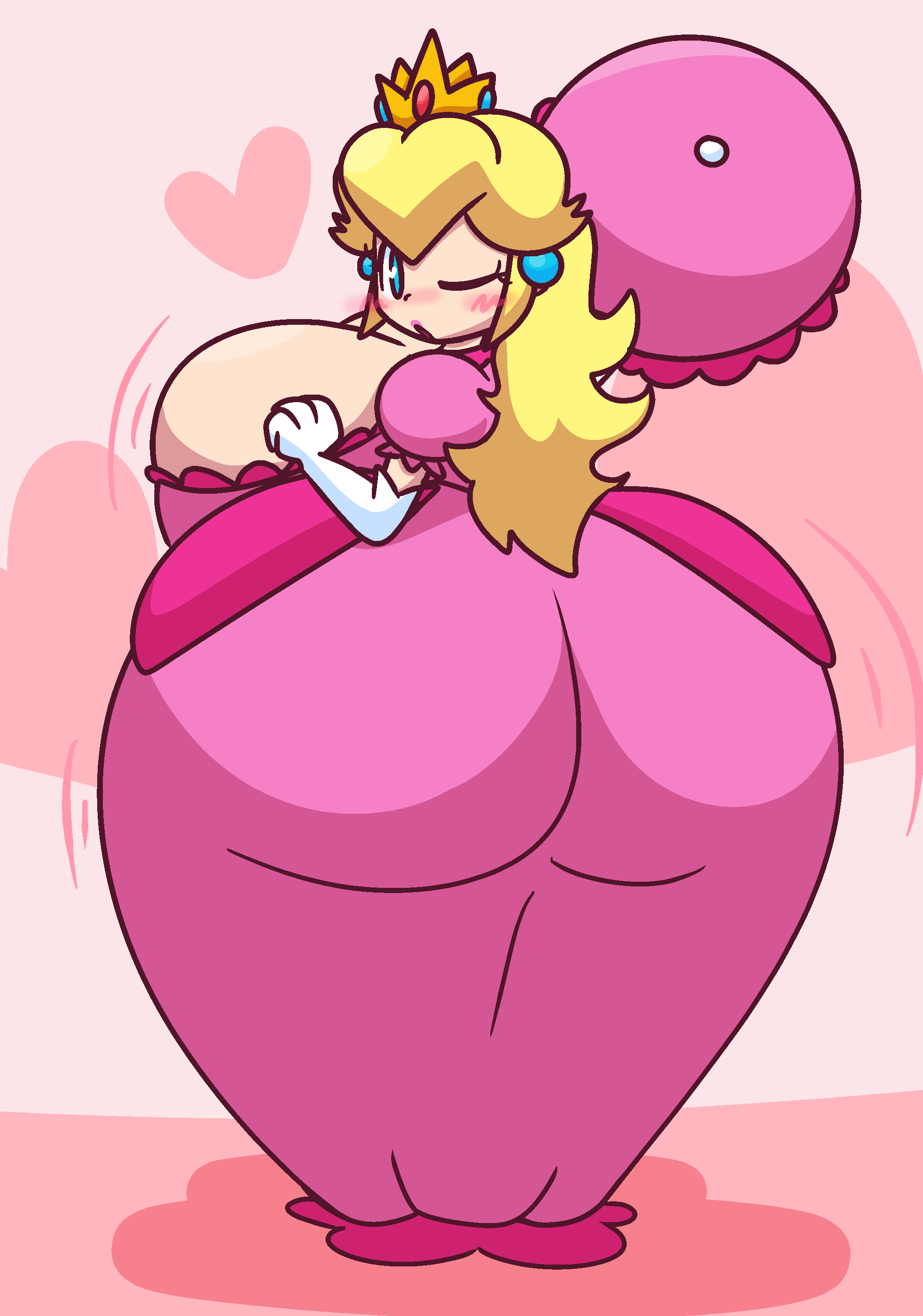 big_ass big_breasts breasts bubble_butt female gravtitty huge_ass mario_(series) princess_peach