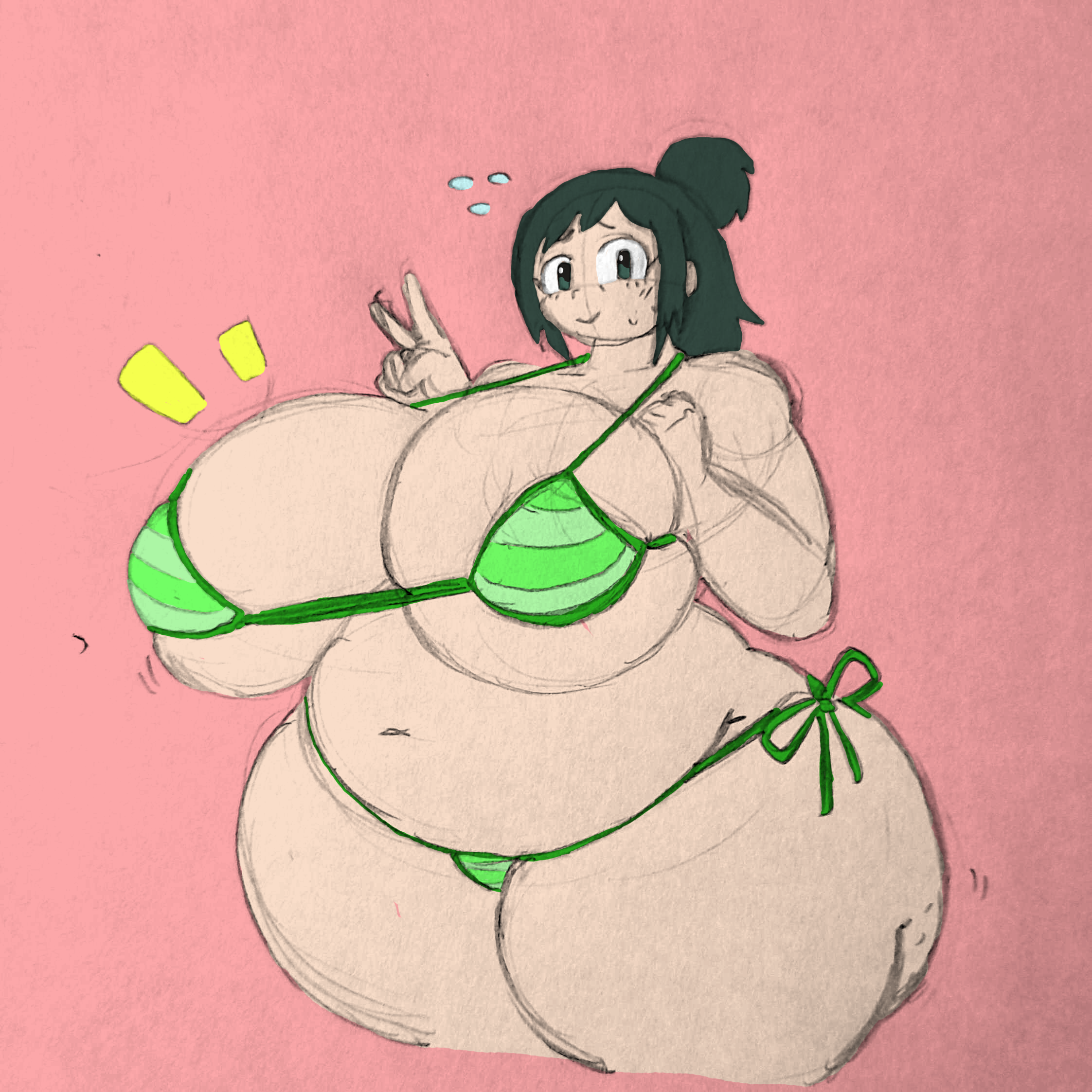 1girls, ass, bbw, big ass, big breasts, bikini, breasts, cellulite, chubby, chubby belly, chubby female, cute, fat, fat ass, fat butt, female, female only, huge ass, huge breasts, inko midoriya, mature female, milf, mr.ctm, my hero academia, peace sign, swimsuit, thick ass, thick thighs, venus body, voluptuous, wide hips