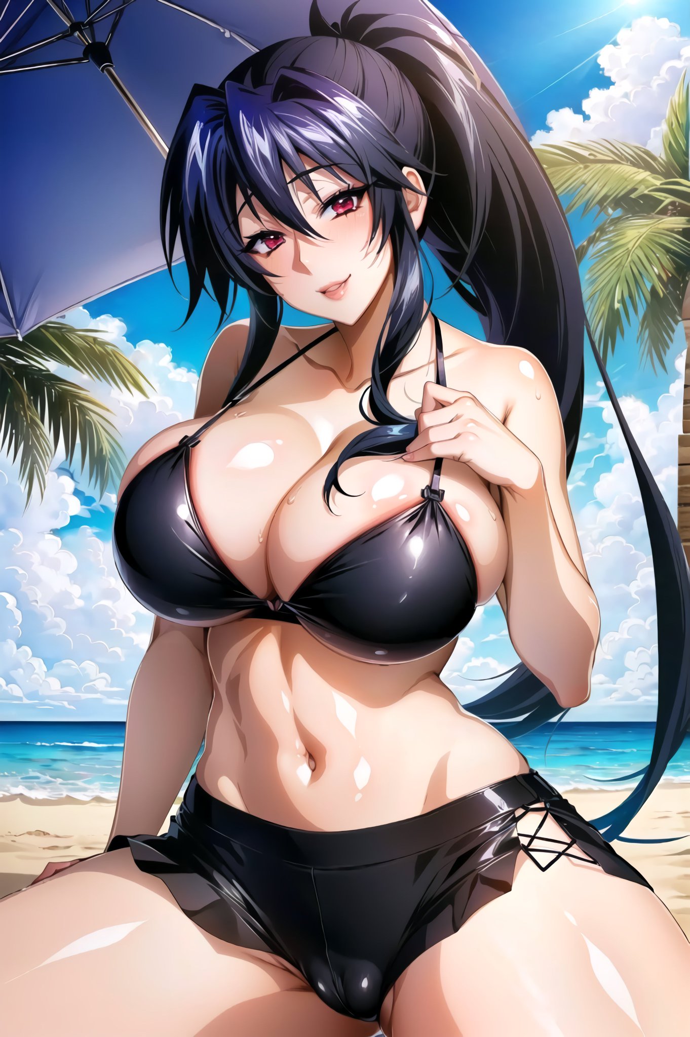 1girls, ai generated, akeno himejima, black hair, breasts, curvaceous, curvy body, curvy female, female, female focus, high school dxd, huge breasts, long hair, mature female, ponytail, solo female, solo focus, stable diffusion, voluptuous, voluptuous female