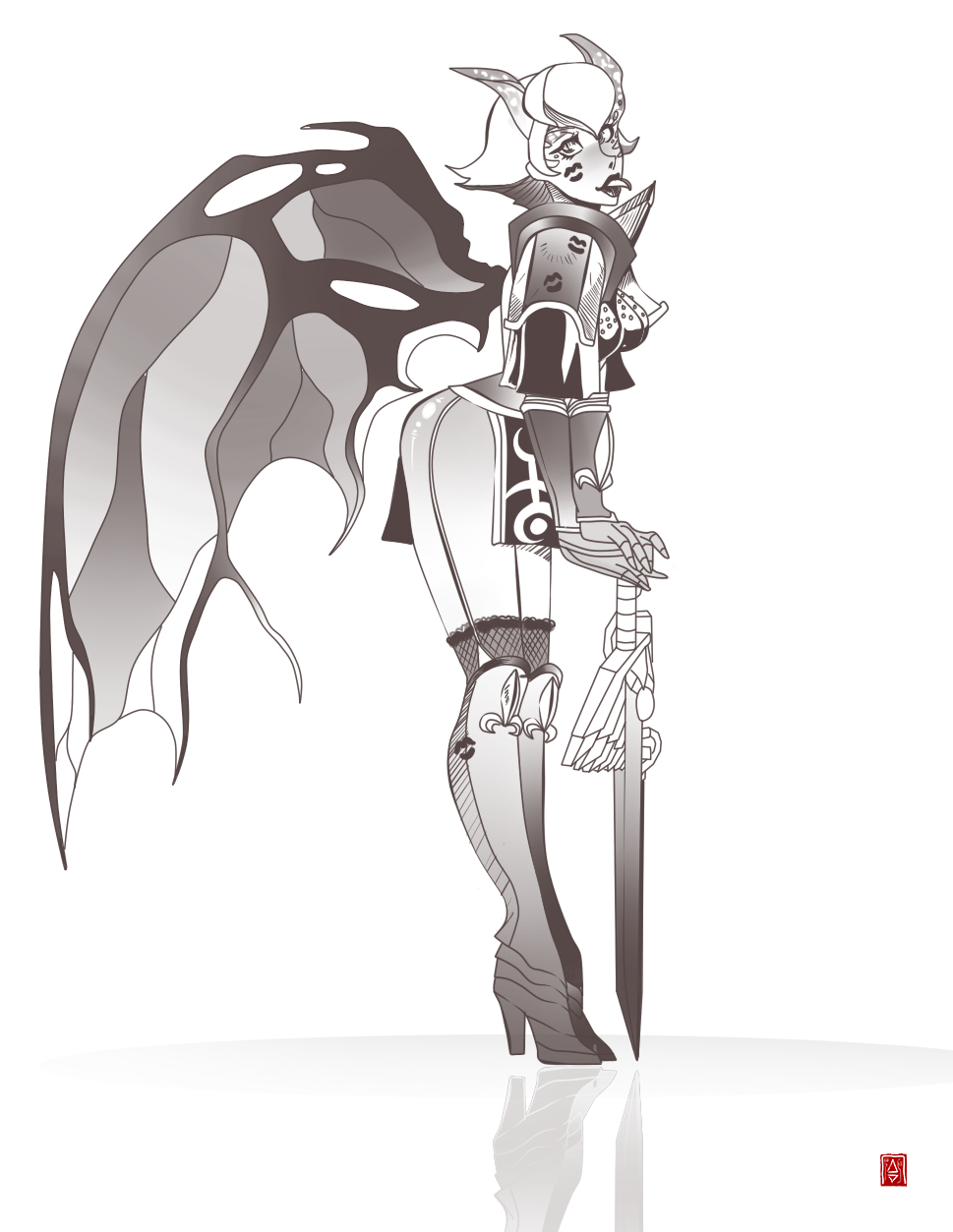 1girls adepta_sororitas boots chaos_(warhammer) cosplay daemonette demon demon_girl demon_wings fishnets garter_straps imperium_of_man sister_of_battle slaanesh slaanesh-goddess666 slaaneshg sword thighhighs warhammer_(franchise) warhammer_40k wings