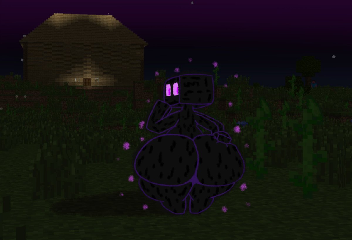 big_ass big_breasts big_butt breasts bubble_butt dat_ass enderman fat_ass female hand_on_ass hand_on_butt huge_ass huge_butt huge_thighs lewdyoshyboy looking_at_viewer looking_back minecraft thick_ass thick_thighs