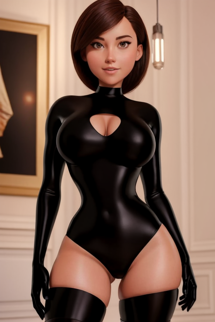 ai_generated arms_at_sides arms_down bodysuit boob_window boobs breast_cutout brown_eyes cleavage cleavage_cutout cleavage_window disney elastigirl fit_female helen_parr hourglass_figure kissable_lips large_breasts latex leotard looking_at_viewer mature_female milf mommy mother pin3d pixar realistic red_hair redhead relaxed short_hair solo solo_female superheroine tagme the_incredibles thigh_boots thighhighs