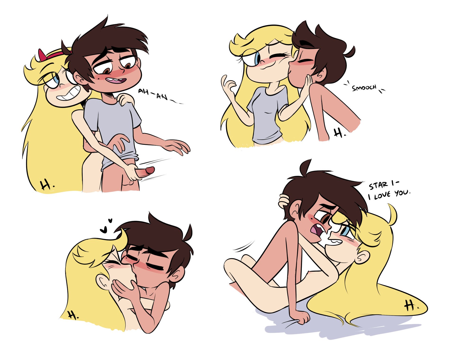 1boy, 1girls, accurate art style, blonde hair, canon couple, couple, disney, disney channel, disney xd, female, hahahrip, handjob, happy sex, latino, latino male white female, male, marco diaz, romantic, romantic couple, star butterfly, star vs the forces of evil, white female, wholesome