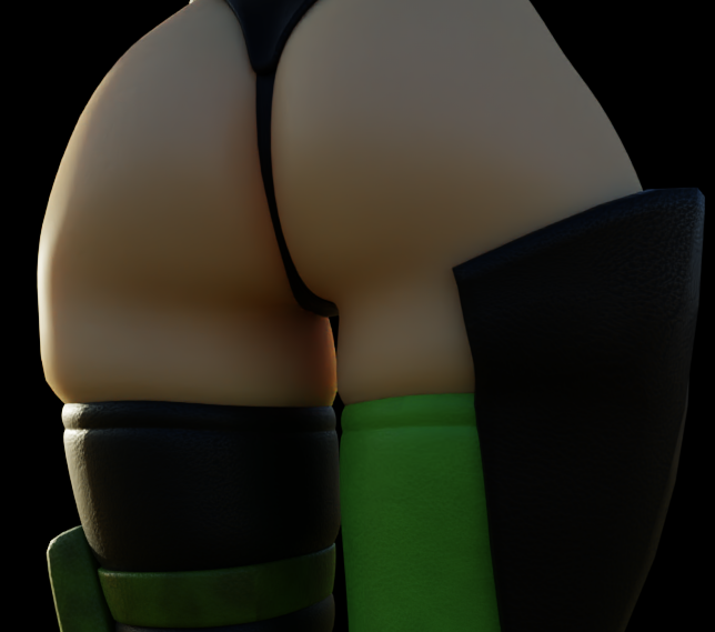 1girls 3d ass blender blenderknight disney disney_channel high_resolution kim_possible panties shego sole_female tagme