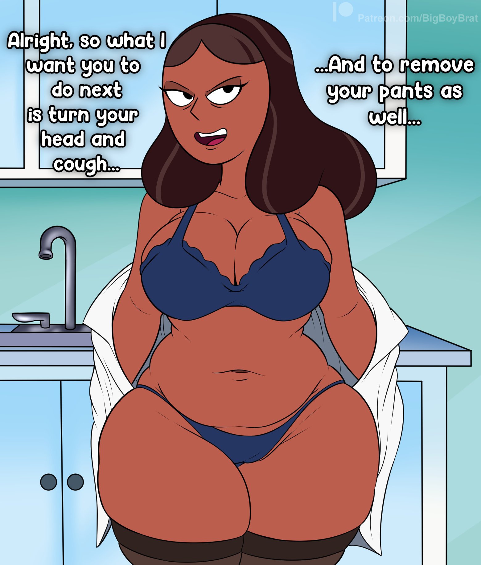 1girls, big breasts, black hair, bra, breasts, busty, cartoon network, cleavage, dark skin, dark-skinned female, dialogue, eager, eyebrows, eyelashes, female, female only, large breasts, looking at viewer, milf, navel, panties, priyanka maheswaran, solo, solo female, solo focus, steven universe, stockings, teenagebratwurst, text, text bubble, thick thighs, thighhighs, thighs, voluptuous, voluptuous female, wide hips