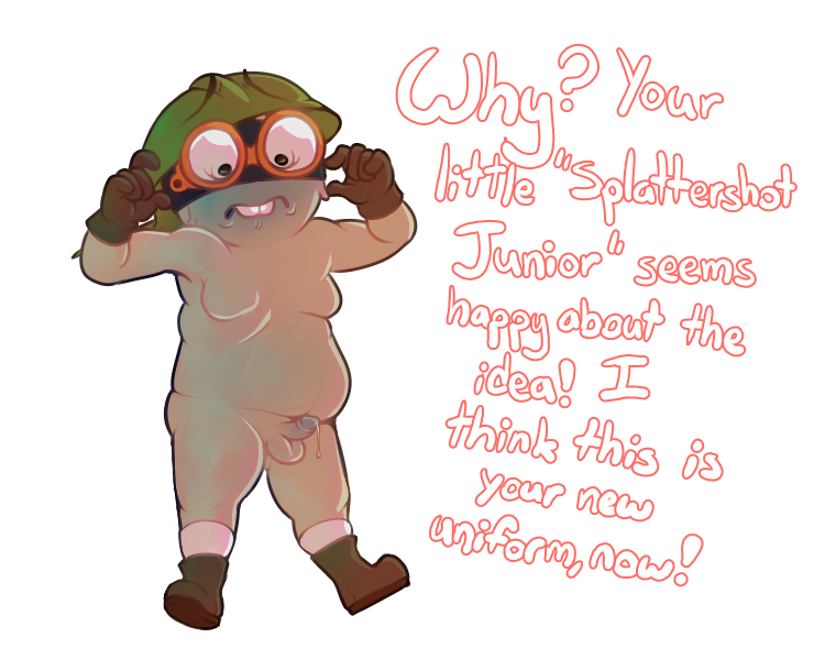 boots embarrassed embarrassed_nude_male english_text erection gloves kankore leaking_precum male male_only nerd no_nipples nude nude_male precum precum_drip self_upload sheldon_(splatoon) small_balls small_penis small_penis_humiliation sph splatoon sweating uncut uncut_penis viewer_speaking