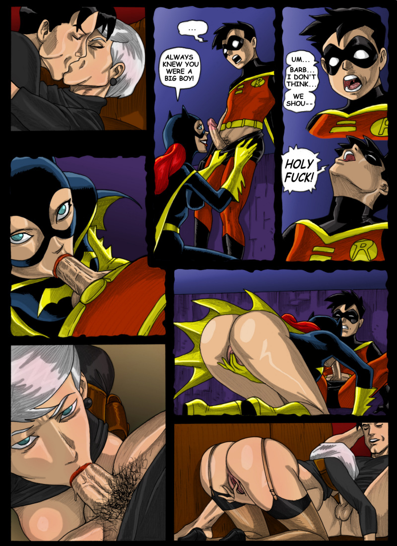 age_difference barbara_gordon batgirl batman:_the_animated_series batman_(series) batman_beyond blowjob comic dc dc_comics dcau dialogue dialogue_bubble english_text erry_mcginnis fellatio female fingering forbidden_affairs human humanoid kissing male older_female oral pandoras_box penis pubic_hair robin_(dc) robin_(tim_drake) self_fingering speech_bubble straight tim_drake