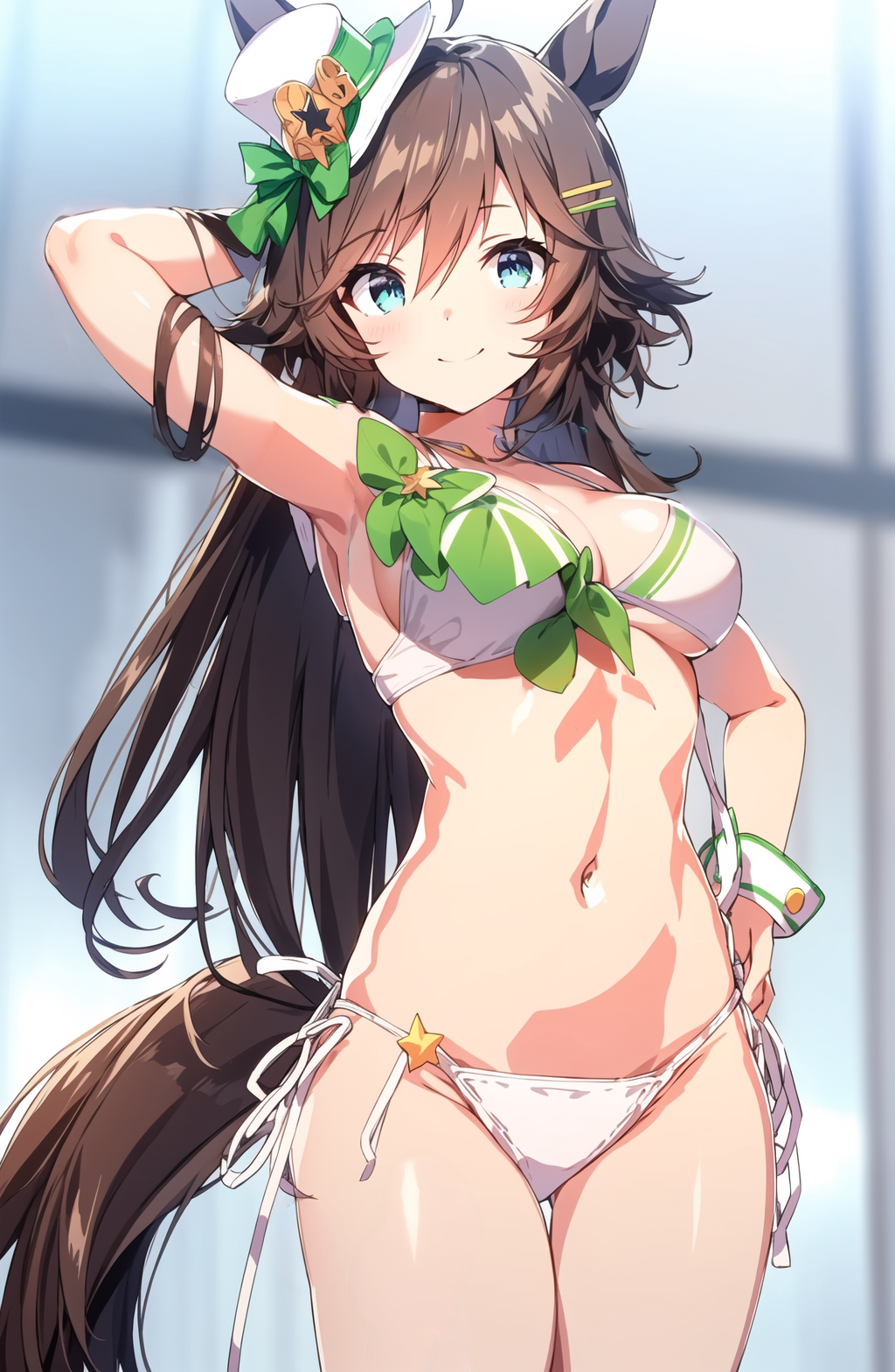 ai_generated animal_ears mr._c.b._(umamusume) seductive swimwear umamusume umamusume_pretty_derby