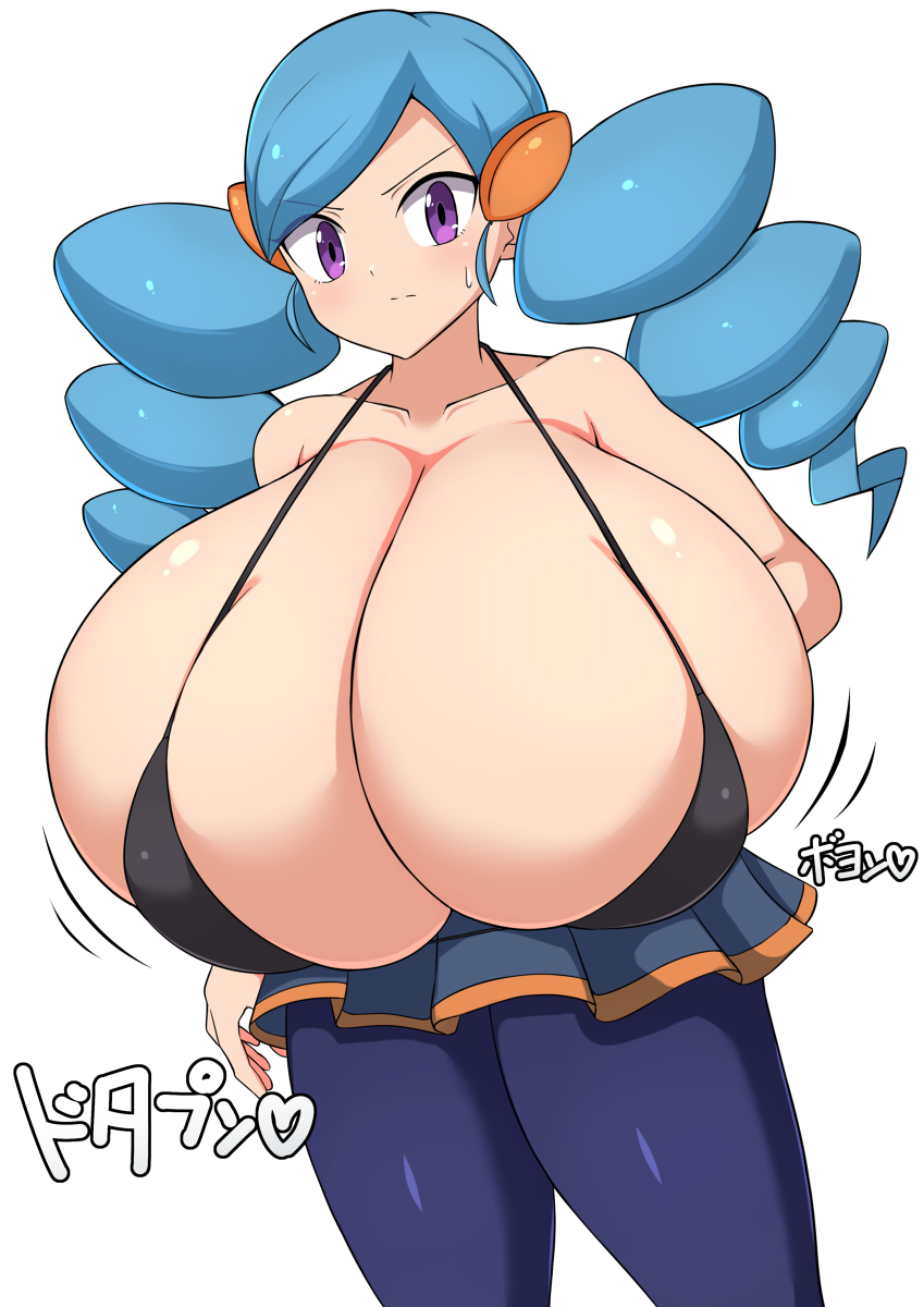 1girls, 2023, ace trainer (pokemon bw), ace trainer (pokemon), big breasts, blush, breasts, breasts bigger than head, creatures (company), female, female only, game freak, huge breasts, jaga334, nintendo, npc trainer, pokemon, pokemon bw, pokemon trainer, sweat
