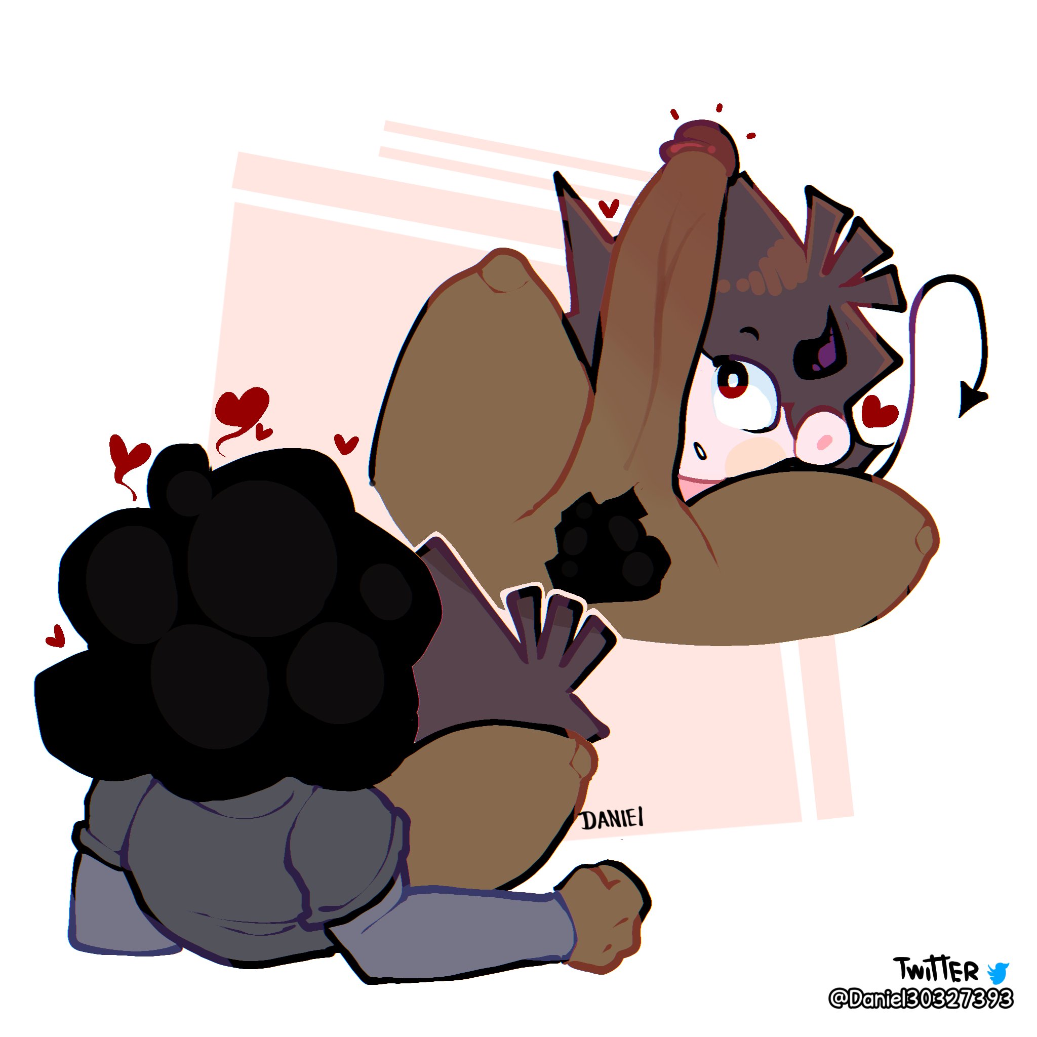 1boy, 1futa, afro, before sex, big penis, black hair, bottomless, breasts, carol (bbpanzu), clothed, clothing, dani (danielito), danielito, dark skin, dark-skinned futa, dickgirl, erection, femboy, friday night funkin, friday night funkin mod, futanari, human, intersex, light skin, light-skinned male, male, partially clothed, penis, penis on face