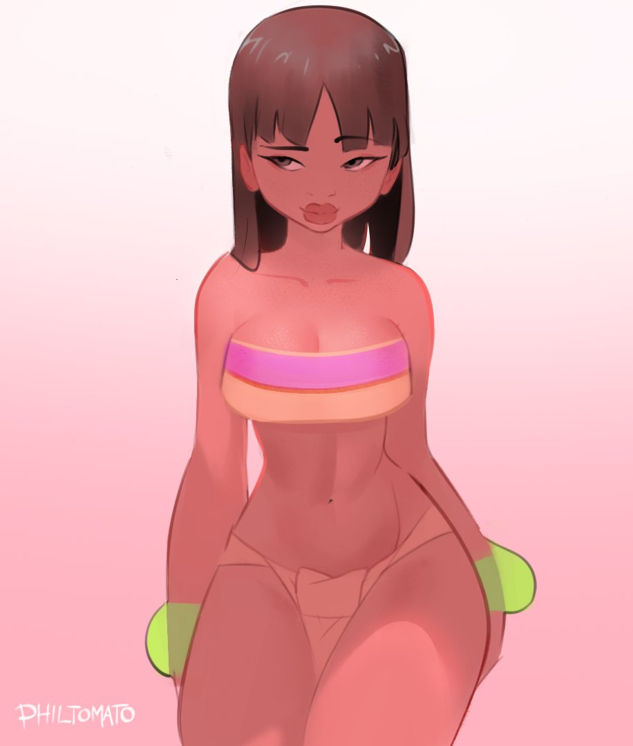 breasts brown_body brown_hair brown_skin chel cleavage dreamworks female female_focus female_only philtomato pink_background tagme the_road_to_el_dorado