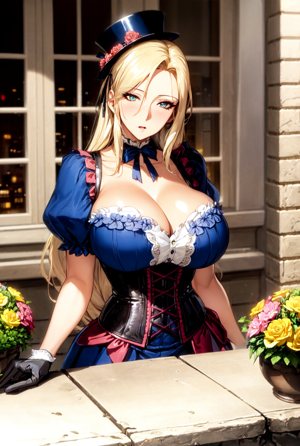 1girls ai_generated blonde_hair blue_eyes corset curvy curvy_body curvy_female curvy_figure female_focus female_only highres huge_breasts looking_at_viewer solo_female solo_focus stable_diffusion victorian victorian_era voluptuous_female