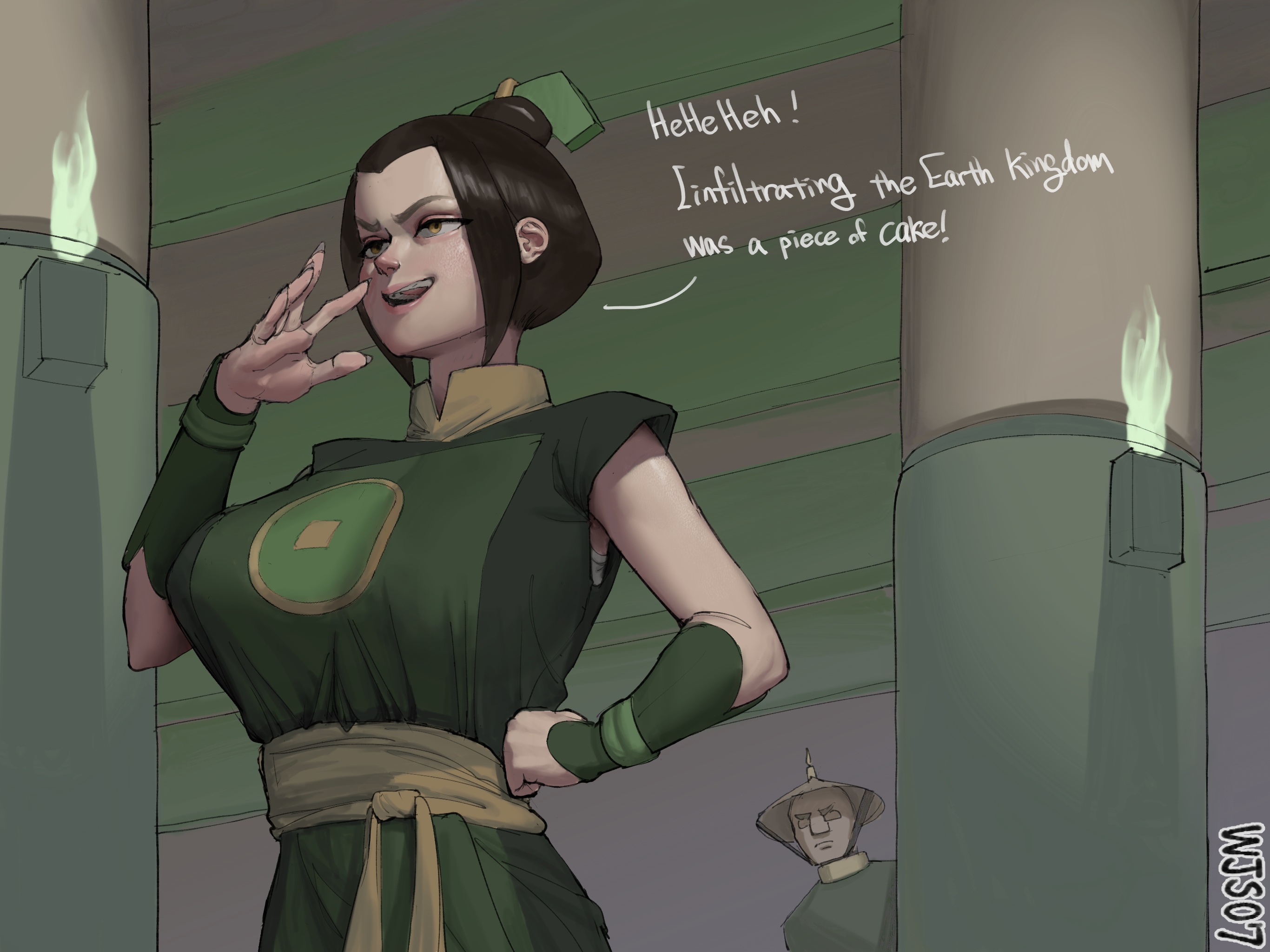 asian female, asian male, avatar the last airbender, azula, chinese male, clothed, dai li, dark-skinned male, disguise, earth kingdom, female, fire nation, japanese female, light-skinned female, male, smug, tagme, wjs07, young
