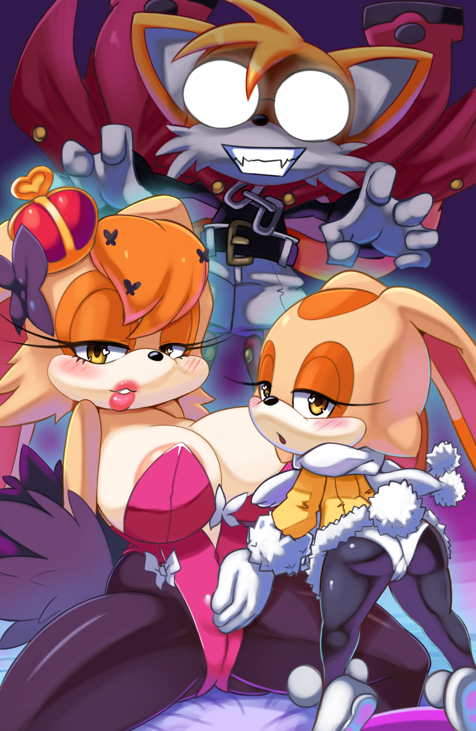 1boy, 2girls, age difference, anthro, anthro only, big breasts, breasts, comic, cover page, cream the rabbit, cub, disgaea, disgaea 3, disgaea 5, female, female cub, fox, fox boy, furry, furry female, furry male, furry only, ichduhernz, large breasts, male, male cub, male/female, mao (disgaea), milf, mobian (species), mother, mother and daughter, older female, older female and younger female, older female and younger male, oyakodon, rabbit, rabbit girl, sega, seraphina (disgaea), sonic (series), sonic the hedgehog (series), tagme, tails, tails the fox, usalia (disgaea), vanilla the rabbit, young, younger female, younger male