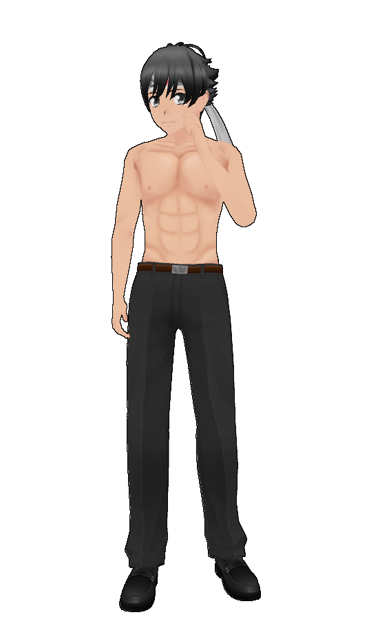 3d budo_masuta gay horny horny_male school_uniform shirtless topless topless_male yandere_simulator