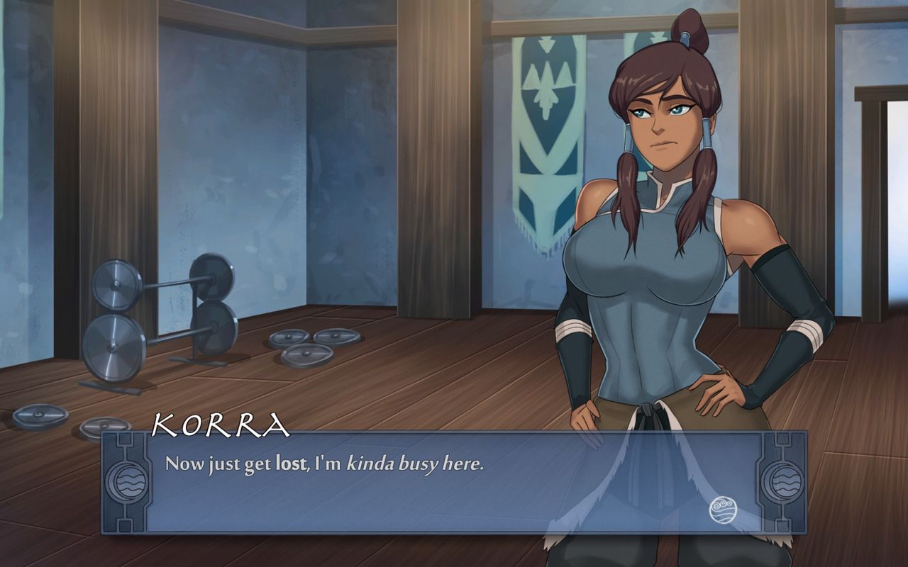 1girls, avatar legends, dark skin, dark-skinned female, english text, female, female only, fully clothed, korra, nickelodeon, solo, sunsetriders7, text, the avatar, the legend of korra, water tribe