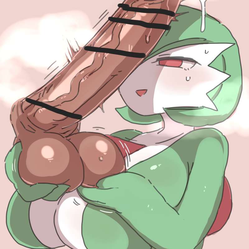 1boy, 1girls, ass, balls, big ass, big breasts, breasts, breasts bigger than head, caressing balls, caressing testicles, disembodied penis, female, gardevoir, huge breasts, human, humanoid, imminent oral, imminent sex, looking at penis, male, male human/female pokemon, male/female, nintendo, nishikun, penis, penis awe, pokemon, pokemon (species), pokephilia, precum, testicles, throbbing penis