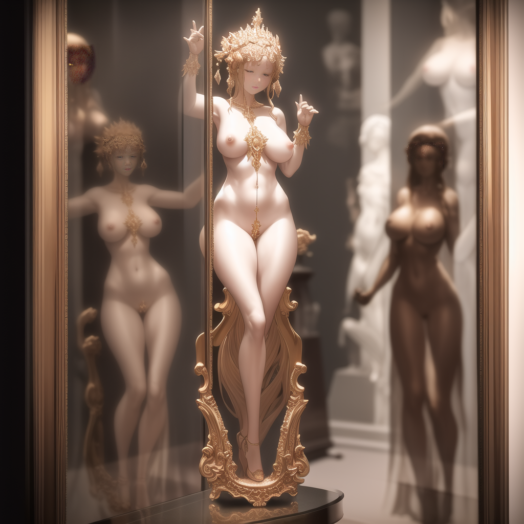 ai_generated baubleheadz erotic_sculpture female female_only human human_only multiple_girls petrification stable_diffusion statue statue_transformation transformation