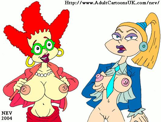 2004 bottomless breasts charlotte_pickles didi_pickles female female_only flashing front_view human multiple_females multiple_girls nev nipples open_clothing pale_skin pussy rugrats standing tagme toony