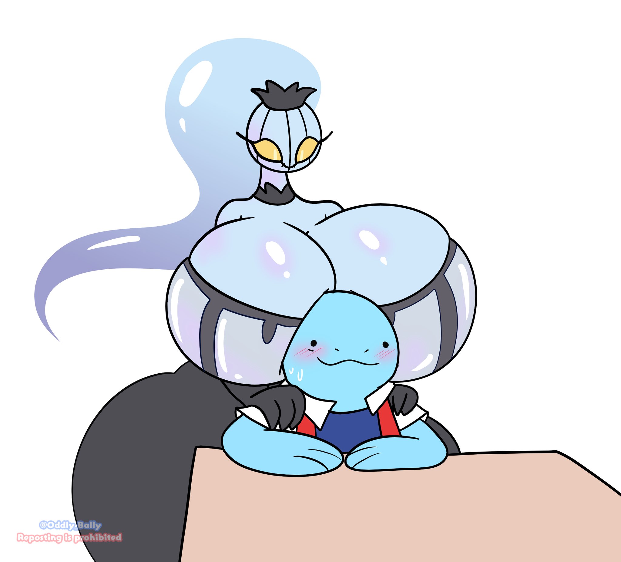 anthro, big breasts, bob (oddly bally), breasts, breasts bigger than head, chandelure, female, ghost, huge breasts, oddly bally, pokémon (species), pokemon, pokemon (species), quagsire, tagme, thick thighs, wide hips
