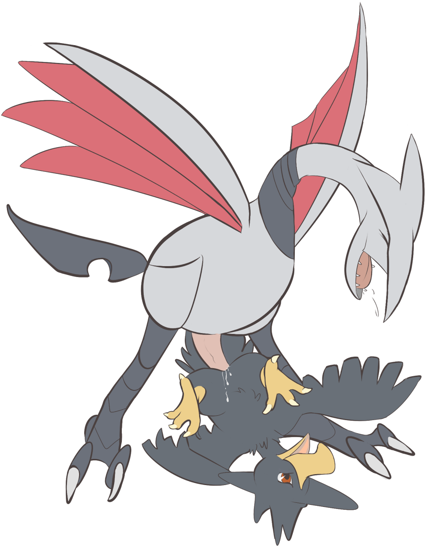 larvitar_(artist) murkrow nintendo pokemon skarmory