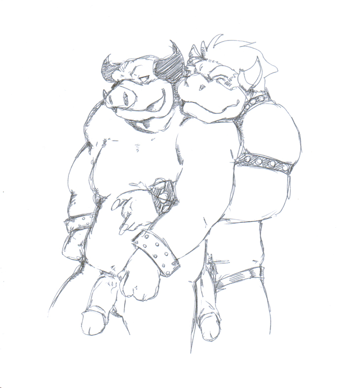 bowser male male_only mario_(series) mario_and_luigi_(series) midbus nintendo staticlustdemons tagme wuffinarts