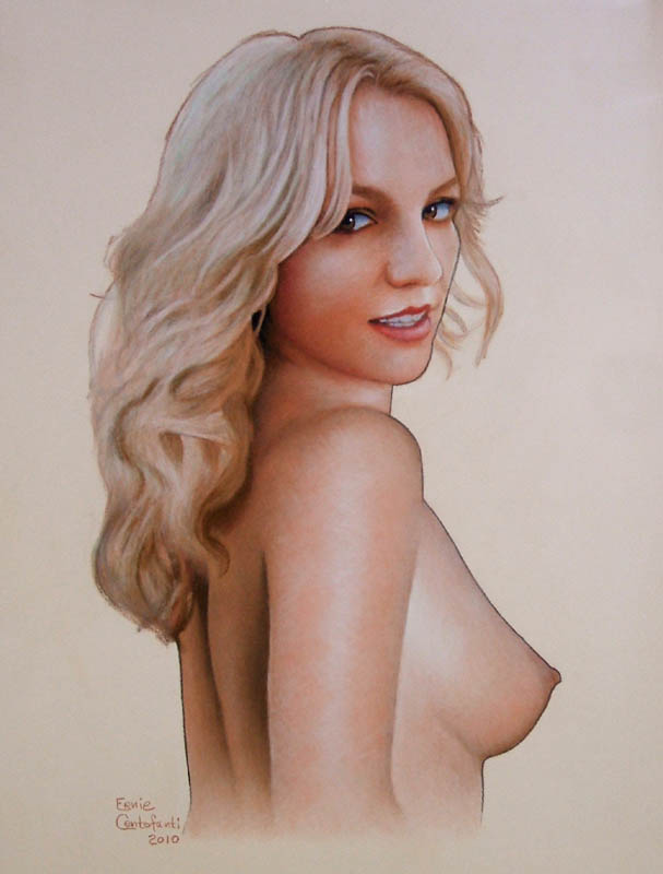 1girls blonde_hair britney_spears celebrity ernie_centofanti female female_only looking_at_viewer musician nipples real_person realistic tagme