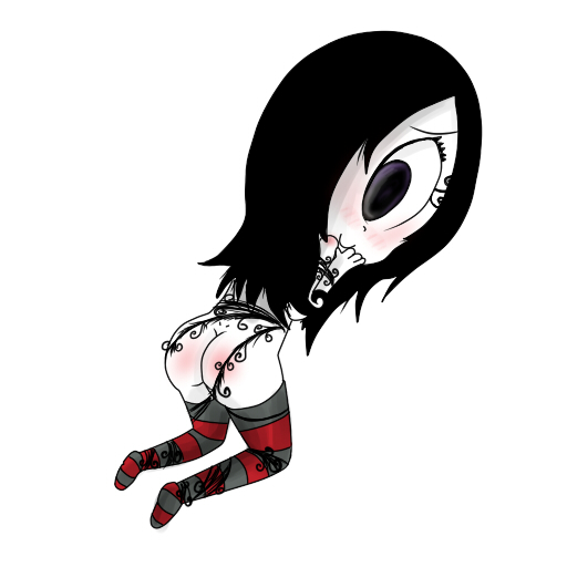 ass color cyclops female female_only iris_(ruby_gloom) ruby_gloom_(franchise) socks solo thegalen thighhigh_socks