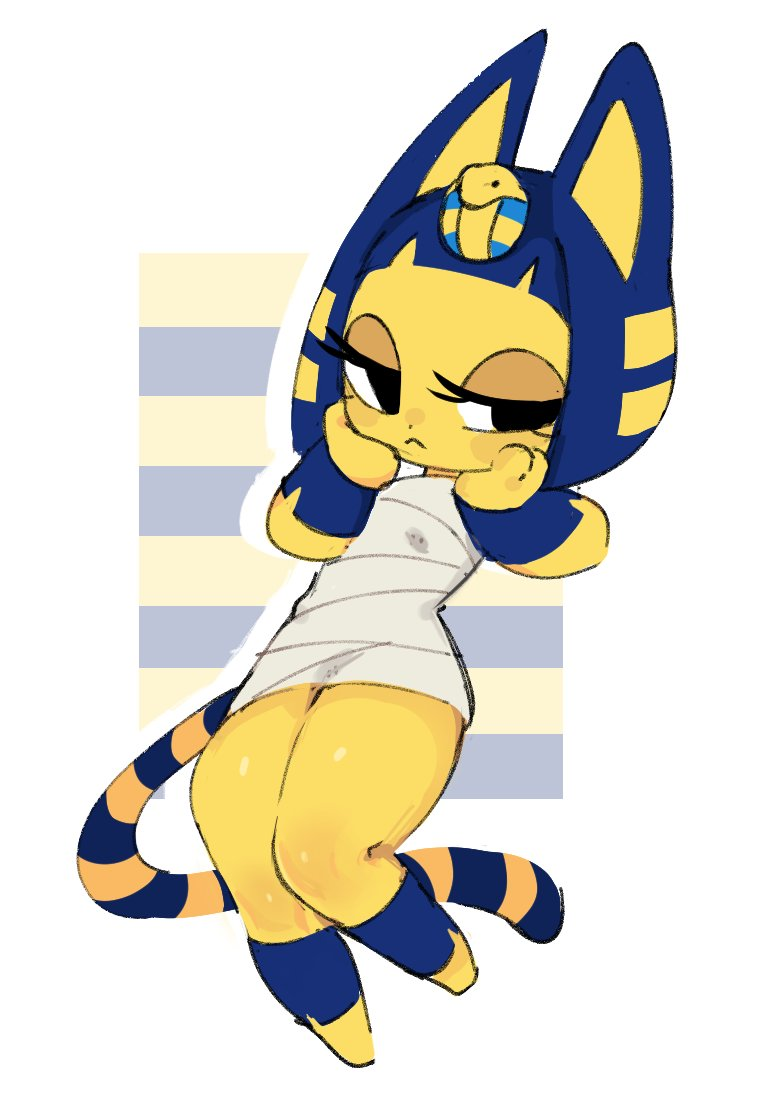 1girls animal_crossing ankha ankha_(animal_crossing) female female_only furry furry_female lemyawn nintendo solo solo_female