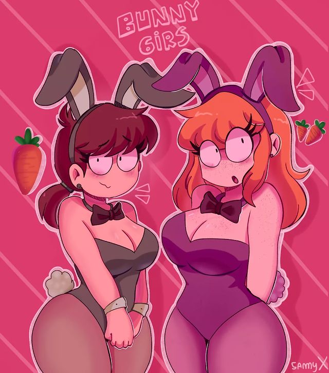 2girls blush bunny_girl eddsworld ell_(eddsworld) ellsworld female looking_at_viewer matilda_(eddsworld) xsmy140