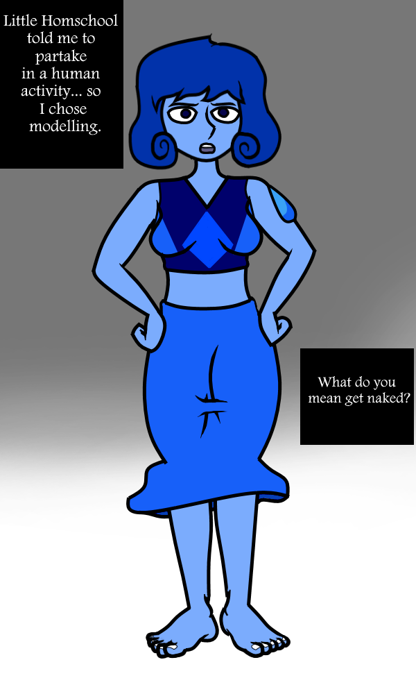 barefoot blue_skin clothed feet gem_(species) lapis_lazuli_(gem) lapis_lazuli_(steven_universe) mean_lapis modeling steven_universe white_nails white_toes