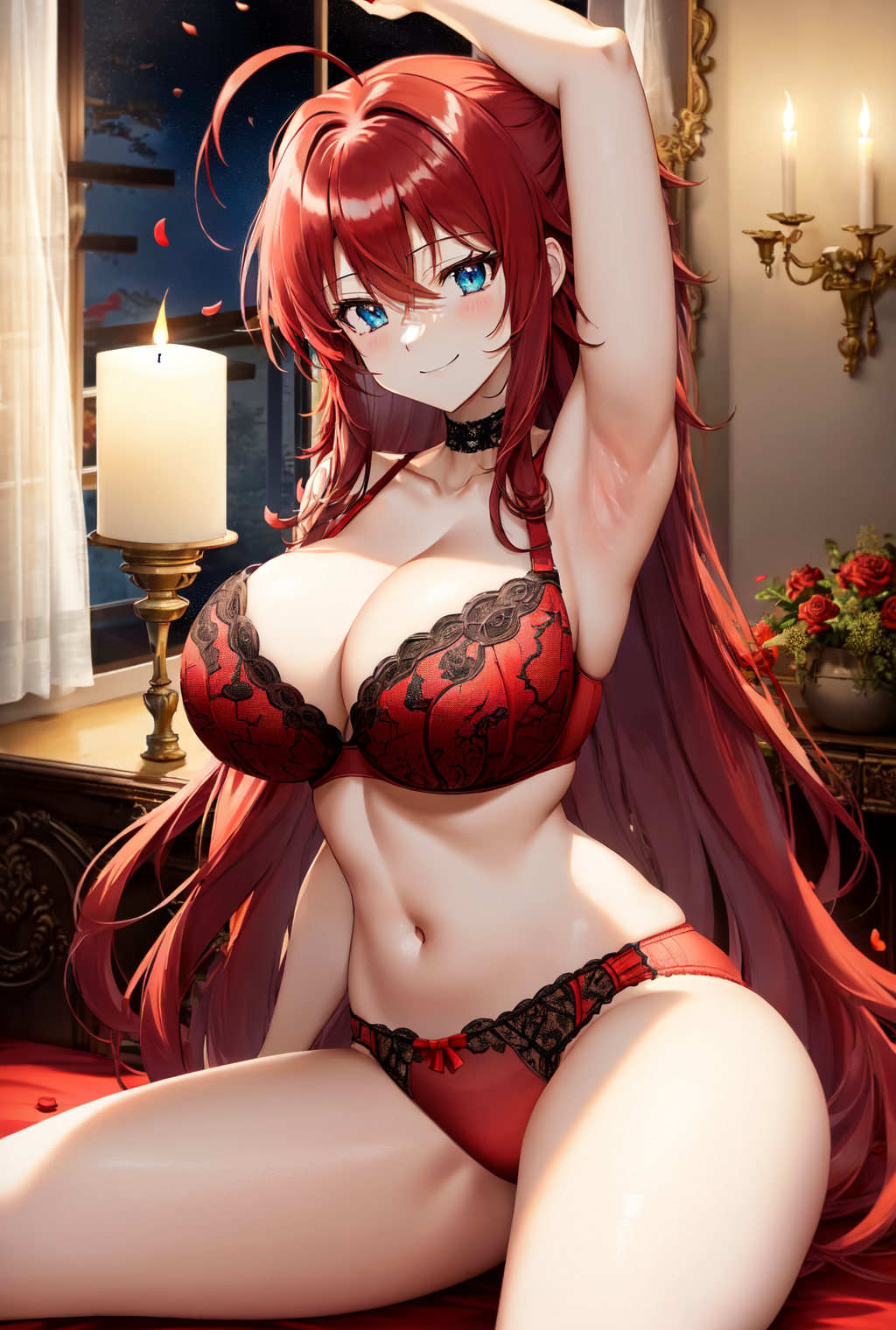 1girls, ai generated, breasts, curvaceous, curvy female, curvy figure, female, female focus, female only, high school dxd, huge breasts, long hair, looking at viewer, red hair, rias gremory, solo female, solo focus, stable diffusion, voluptuous, voluptuous female