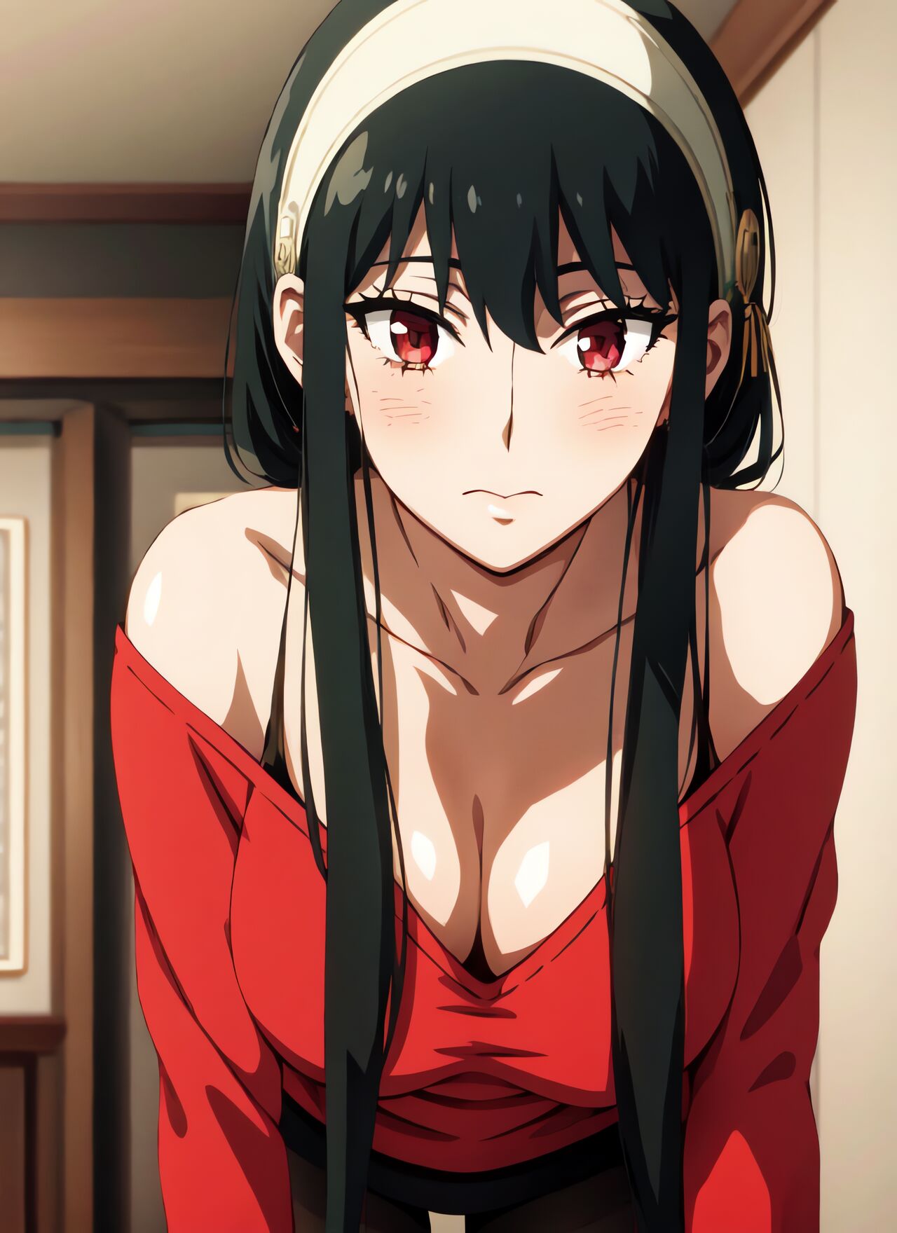 1girls, ai generated, big breasts, breasts, cleavage, female, joker (artist), solo, spy x family, yor briar