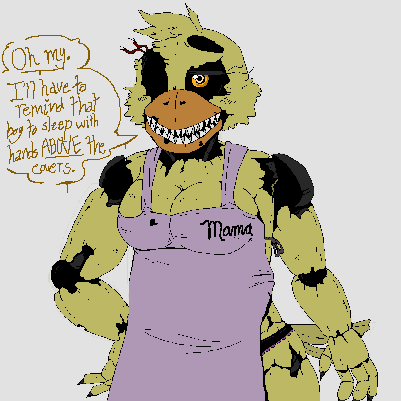 apron breasts cleavage female five_nights_at_freddy's five_nights_at_freddy's_4 freckles ghost_(artist) huge_breasts nightmare_chica nightmare_chica_(fnaf) panties suggestive